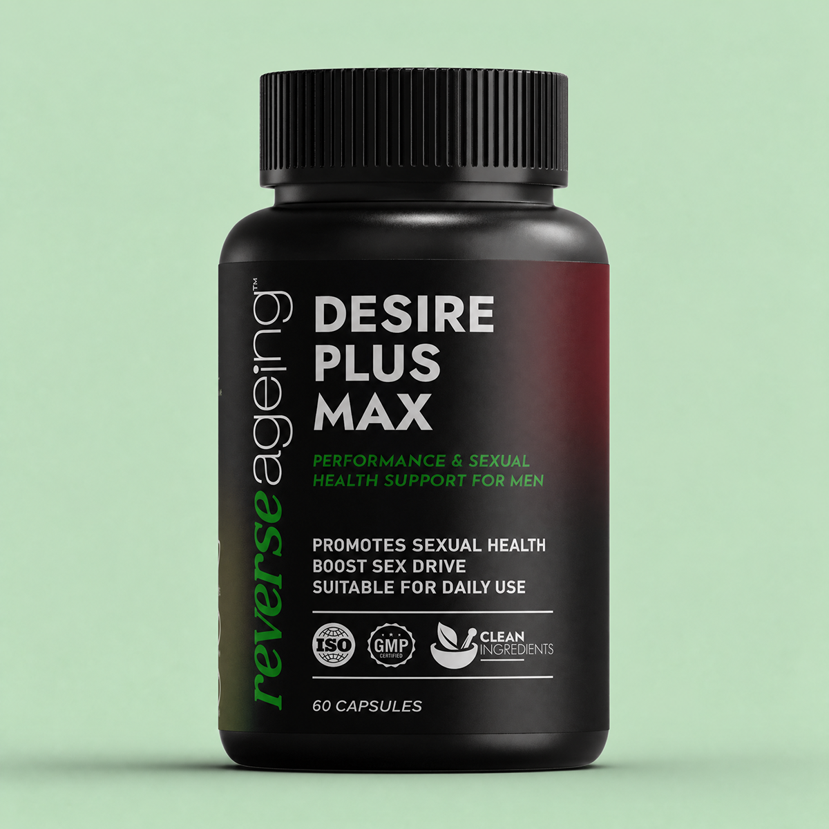 Reverse Ageing Desire Plus Max Ayurvedic vitality capsules for men bottle, 60 capsules