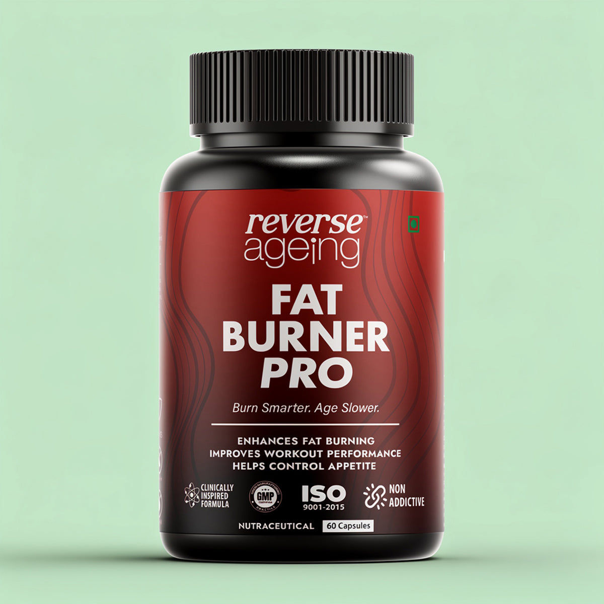 Reverse Ageing Fat Burner Pro thermogenic weight loss capsules bottle, 60 capsules